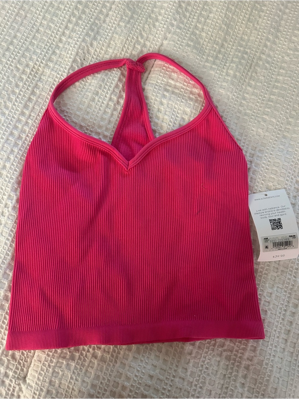 Pink Seamless Ribbed Crop Top
